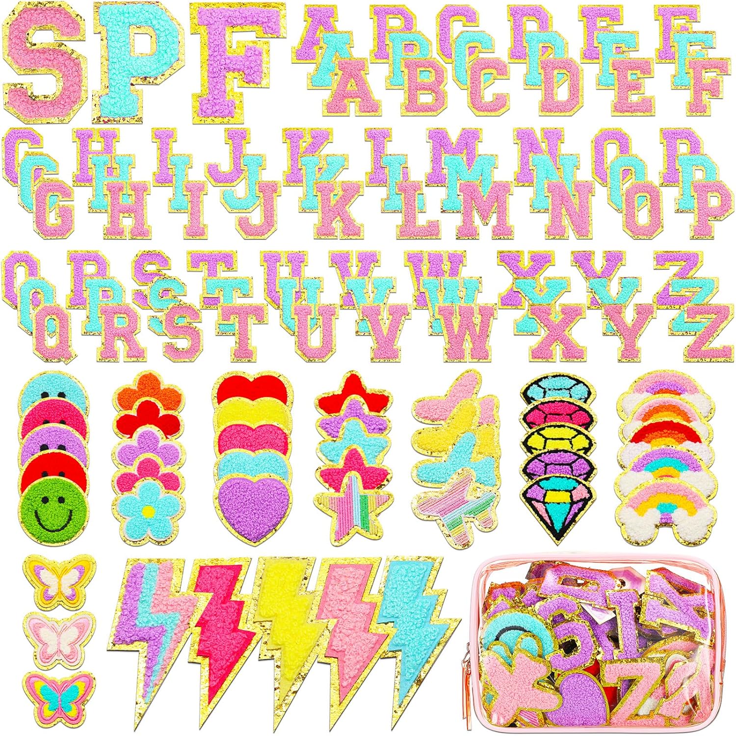 Yilloog 120 Pcs Chenille Letter Patches for Creative DIY Projects