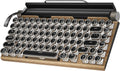 Retro Wireless Gaming Keyboard - Vintage Style, Bluetooth 5.0, Blue Switches