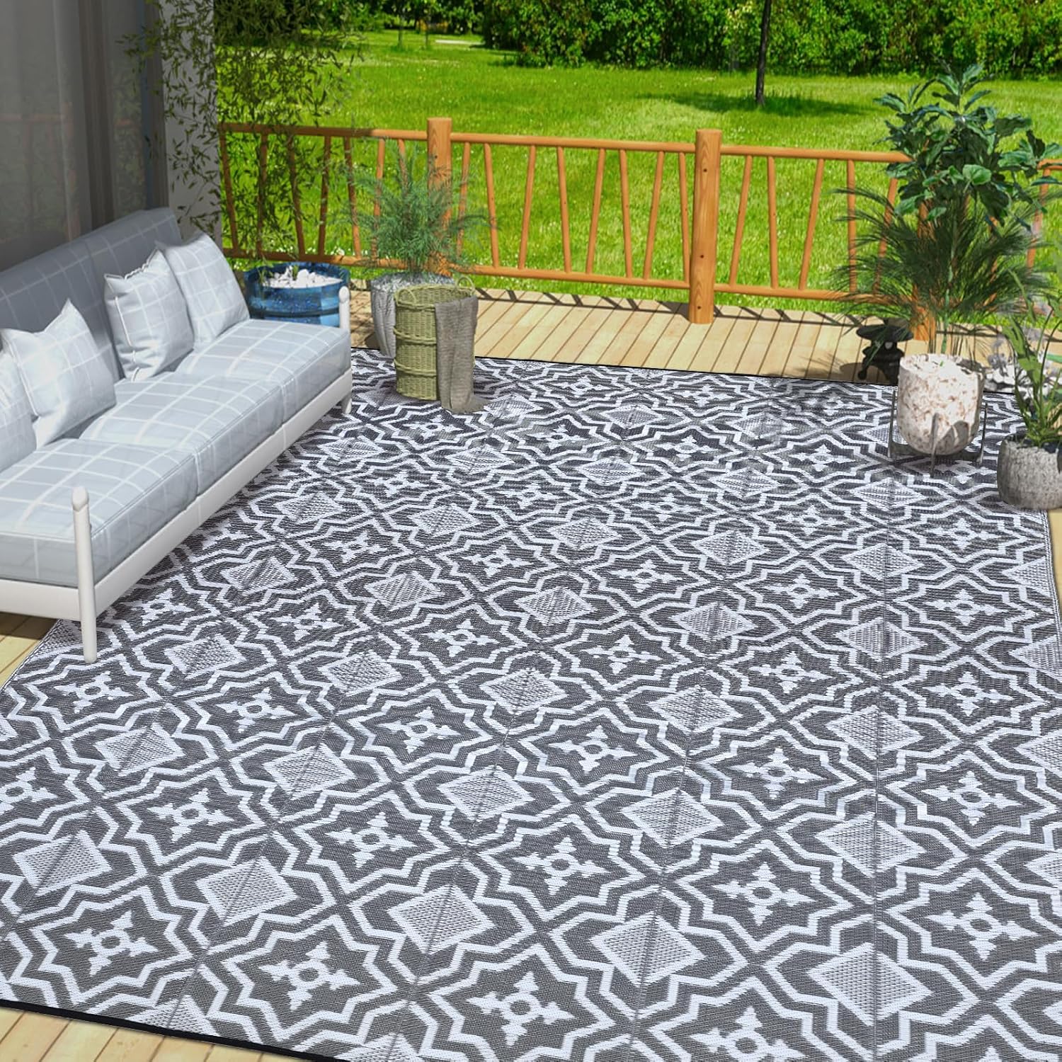 8x10 Outdoor Rug for Patios Clearance - Durable Waterproof Mat