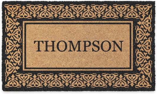 Personalized Coco Doormat with Blooming Hearts Design