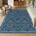 Moynesa Floral Washable 8x10 Rug - Soft Vintage Botanical Accent