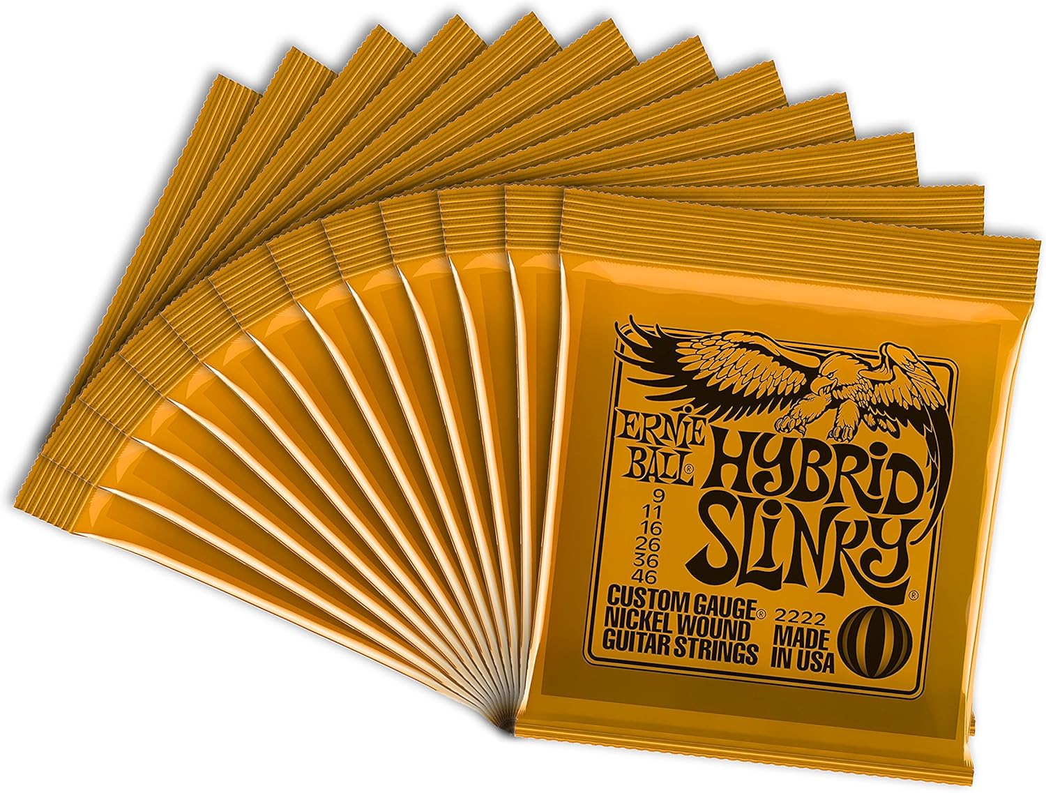Ernie Ball Hybrid Slinky Electric Guitar Strings for Musicians