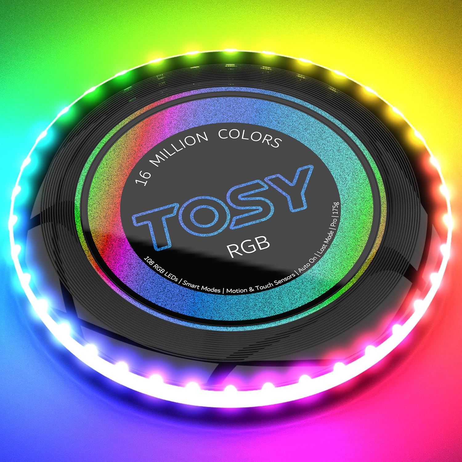 TOSY 16M Color LED Flying Disc - Smart Modes, Bright & Rechargeable!
