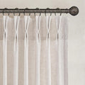Natural Beige Pinch Pleated Semi Sheer Linen Curtains 96 in - Light