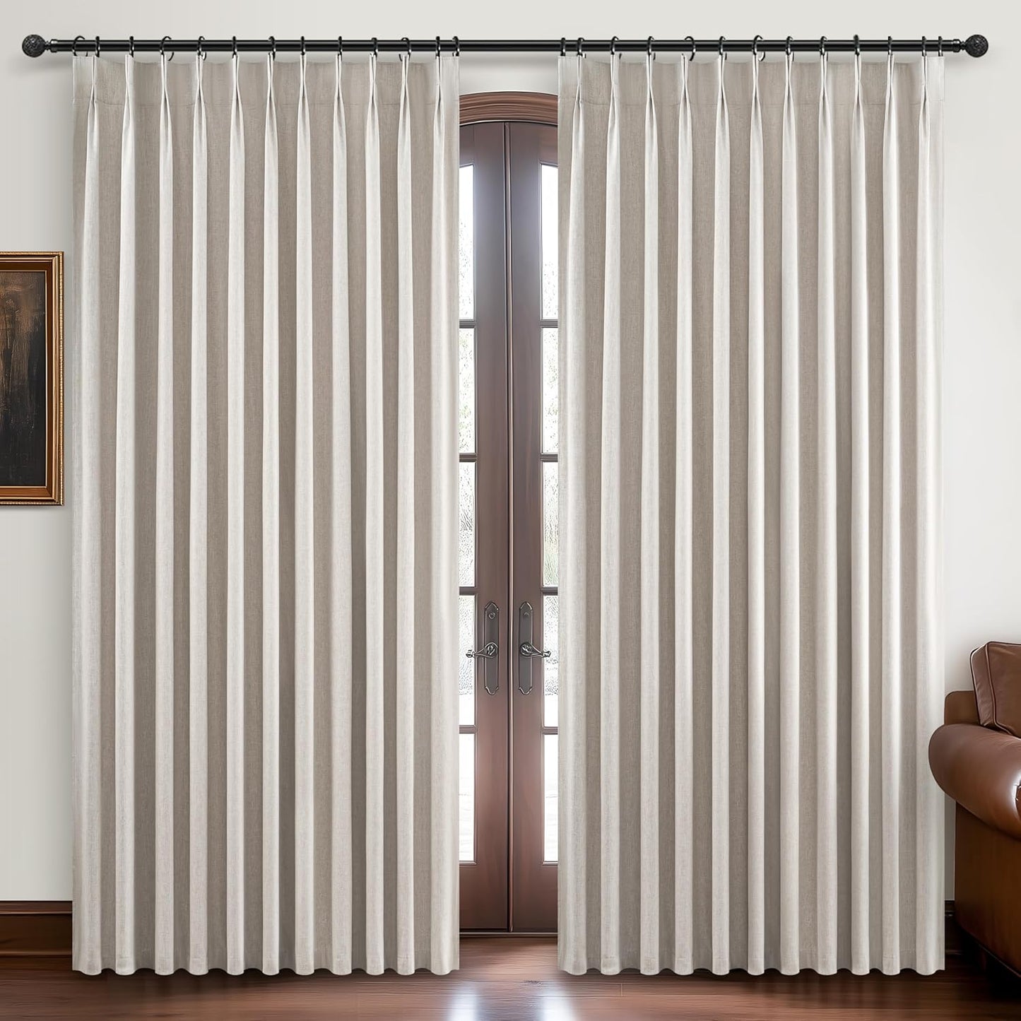 Pinch Pleated Blackout Curtains for Living Room and Bedroom