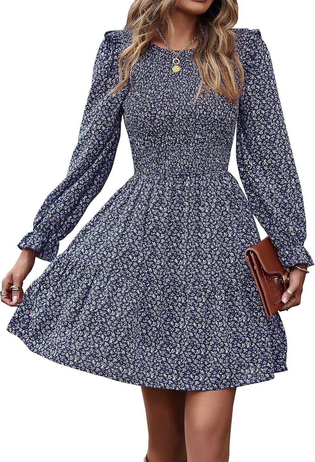 KIRUNDO Long Sleeve Floral Dress for Women - Perfect for Weddings