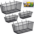 Pegboard Baskets Black Wire 4-Pack - Durable Wall Mount Storage