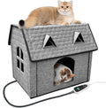 Indoor Heated Cat House with Timer and Chew Resistant Cord - Cozy Safe