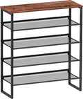 Shoe Rack Sturdy Steel 5-Tier Shoe Organizer for Entryway - Industrial