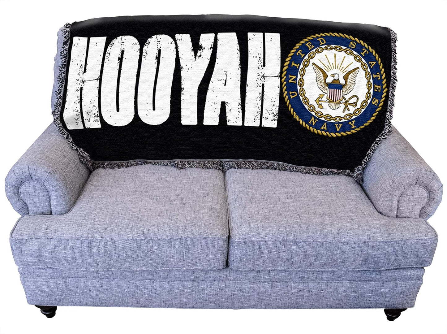 US Navy HOOYAH Emblem Blanket - Perfect Military Gift for All