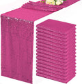 Hot Pink Sequin Table Runner 12 in x 72 in 15 Pack - Sparkling Event