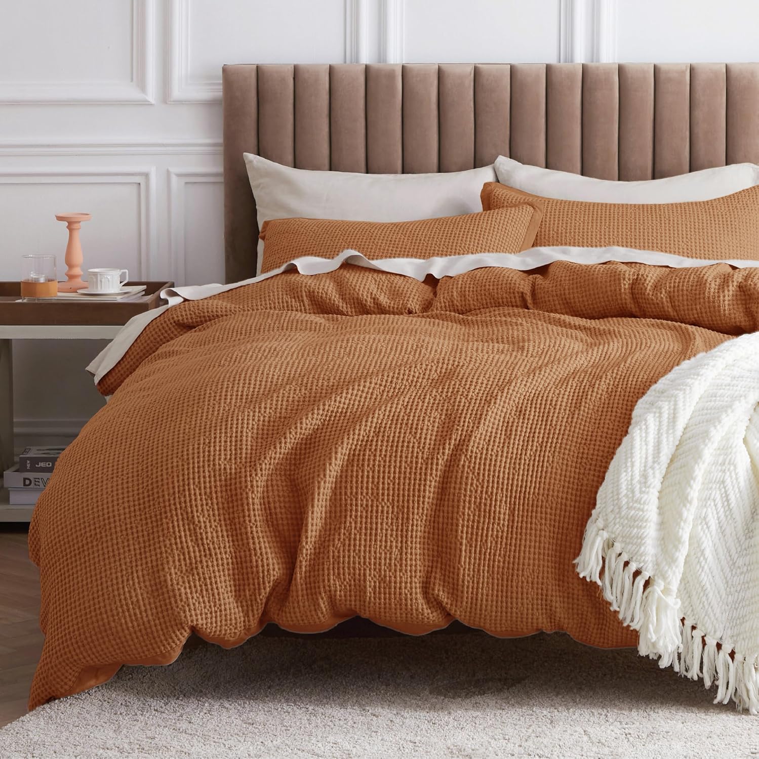 Bedsure Cotton Duvet Cover Queen - Soft Breathable Bedding Set