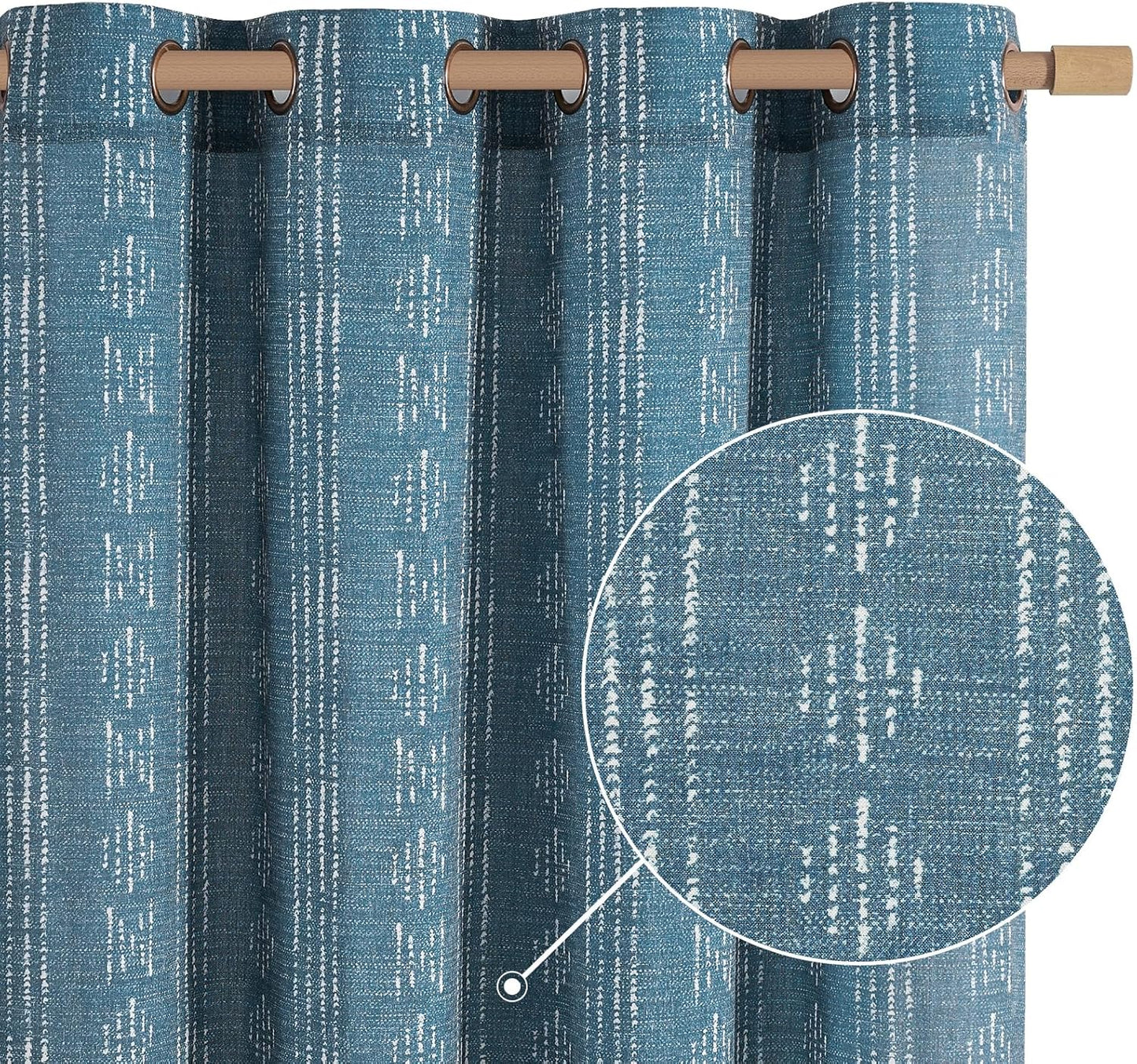 Boho Curtains Linen Blend Drapes for Living Room and Bedroom