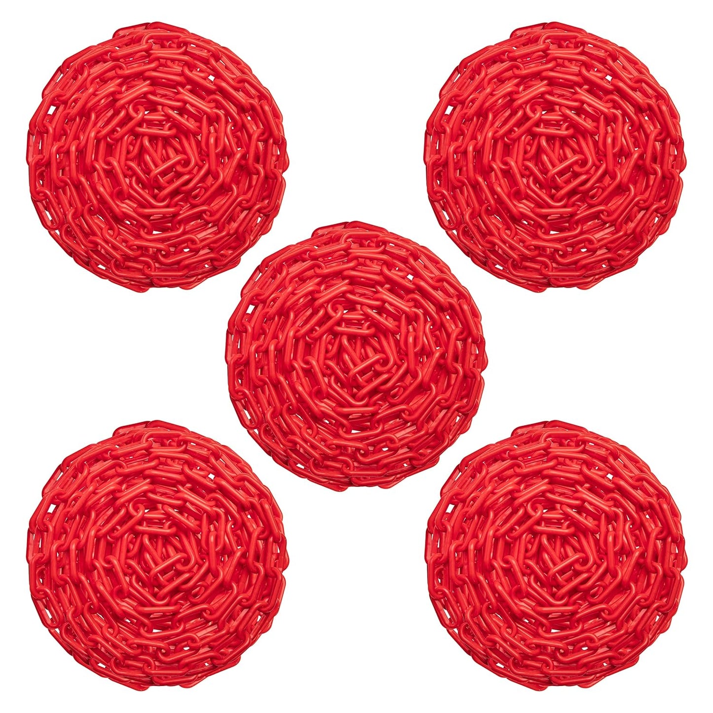US Weight 2in x 100ft Red Plastic Safety Chain with UV Protection