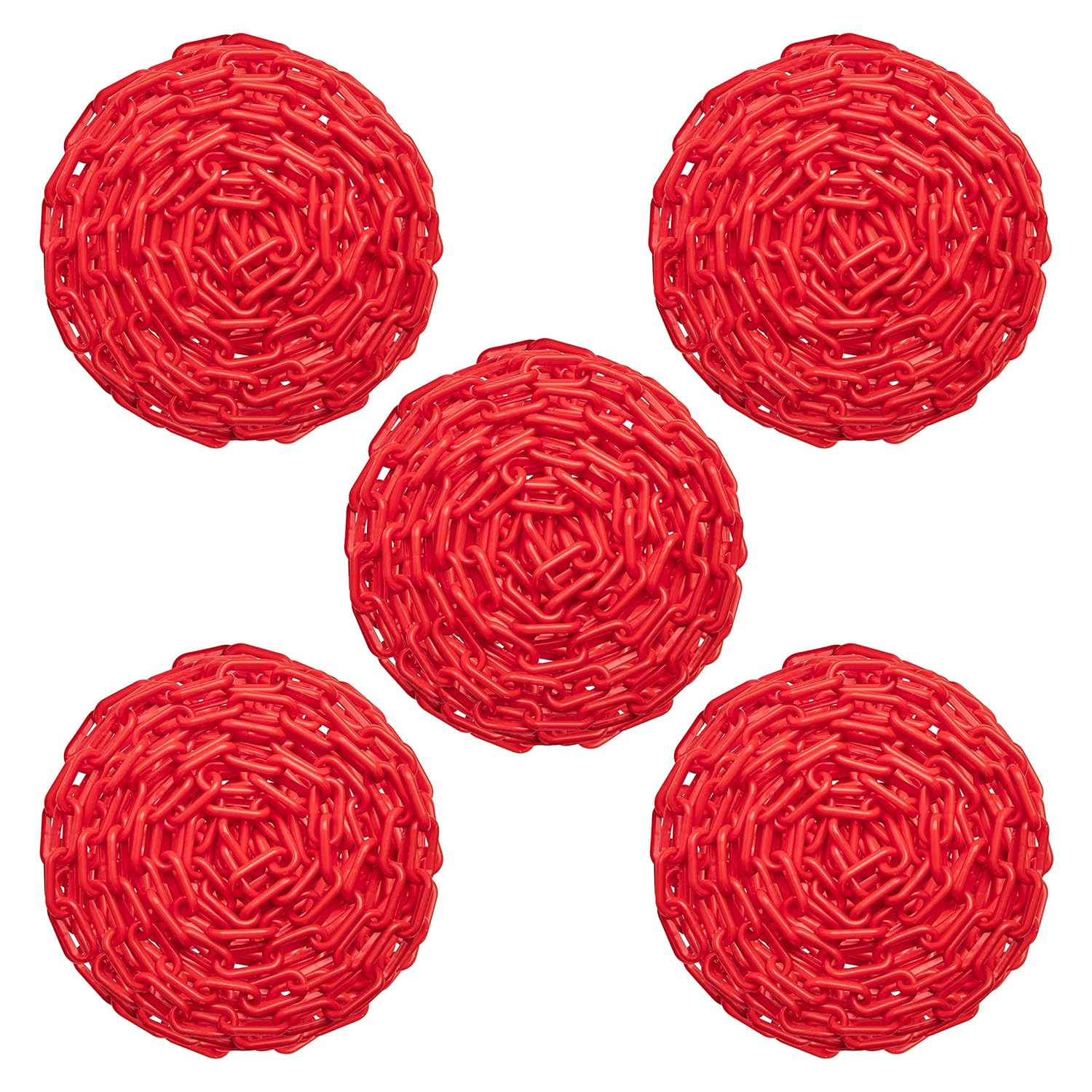 US Weight 2in x 100ft Red Plastic Safety Chain with UV Protection