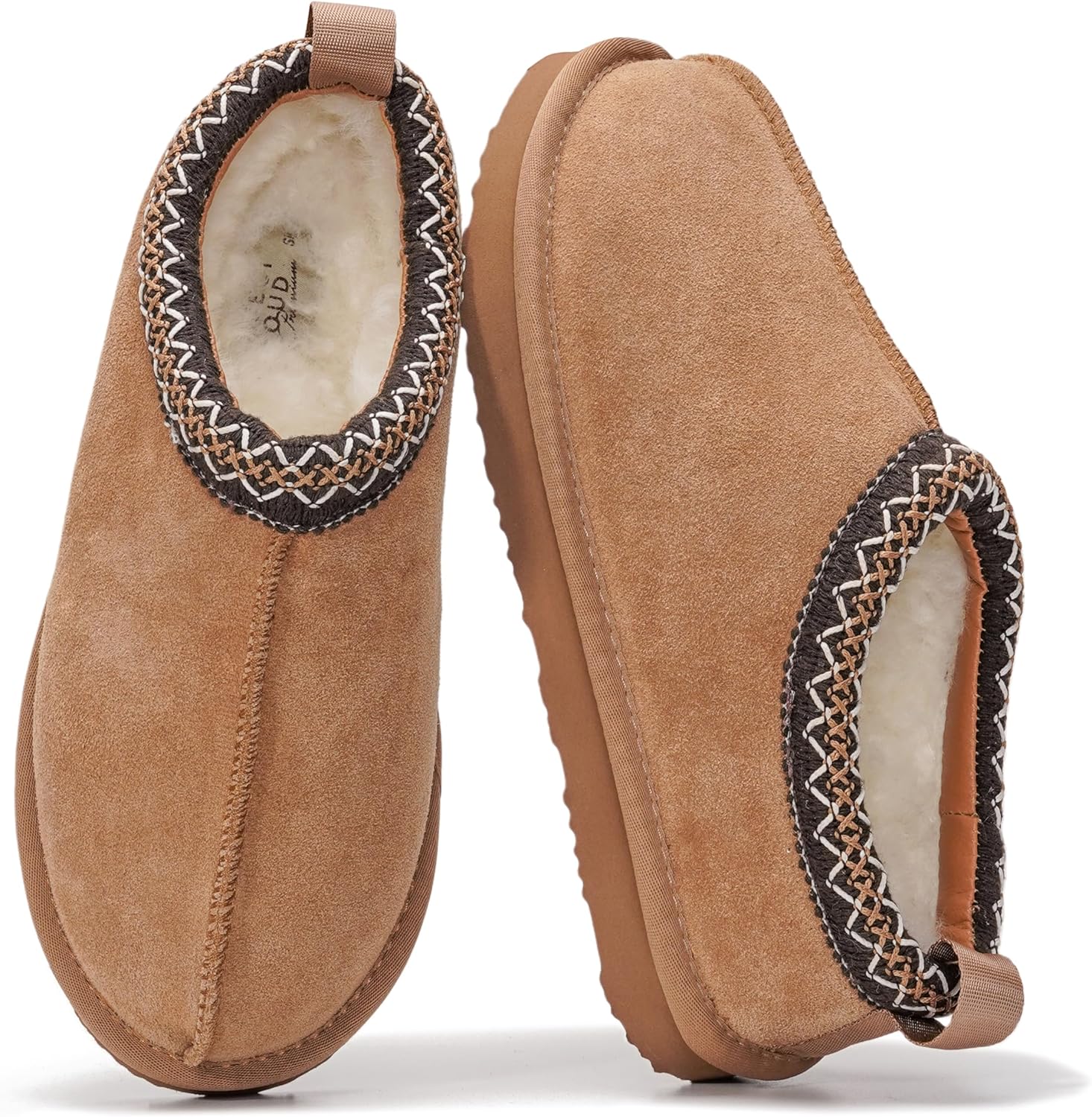 Project Cloud Genuine Leather Womens Slippers with Shearling Fur