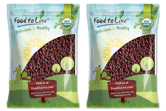 Organic Dark Red Kidney Beans - Non-GMO, Vegan, 20 Pounds