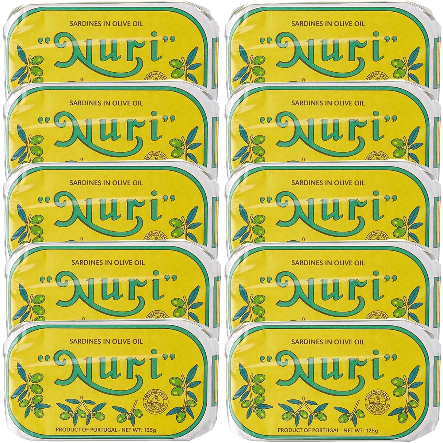 NURI Portuguese Sardines in Olive Oil - Delicious 10 Pack