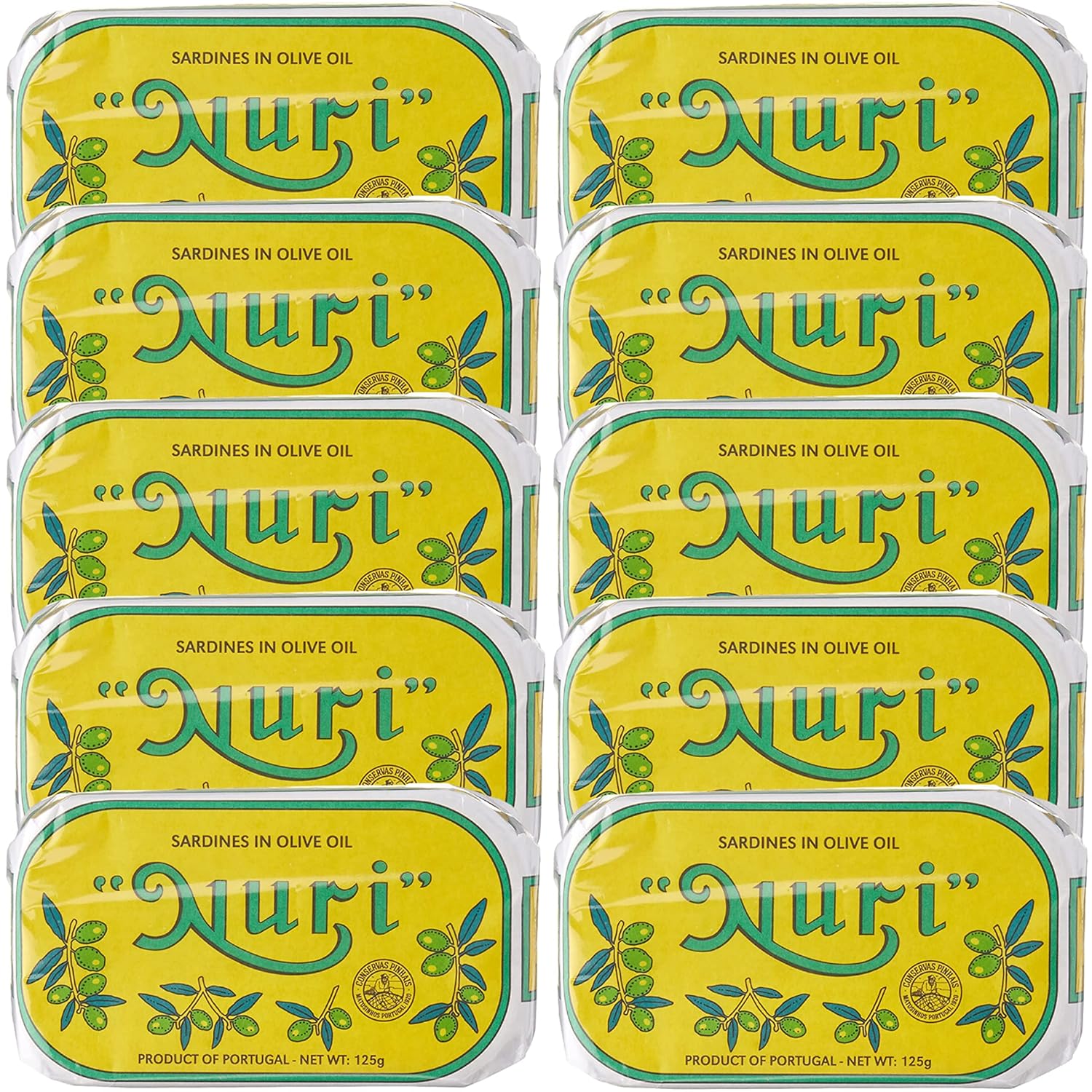 NURI Portuguese Sardines in Olive Oil - Delicious 10 Pack