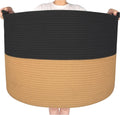 Extra Large 22 x16 in Woven Cotton Rope Storage Basket - Jumbo
