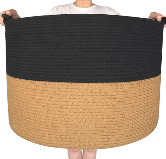 Extra Large Decorative Woven Cotton Rope Basket for Storage