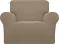 Stretch Oversized Chair Slipcover Small Checks Natural - Soft Spandex