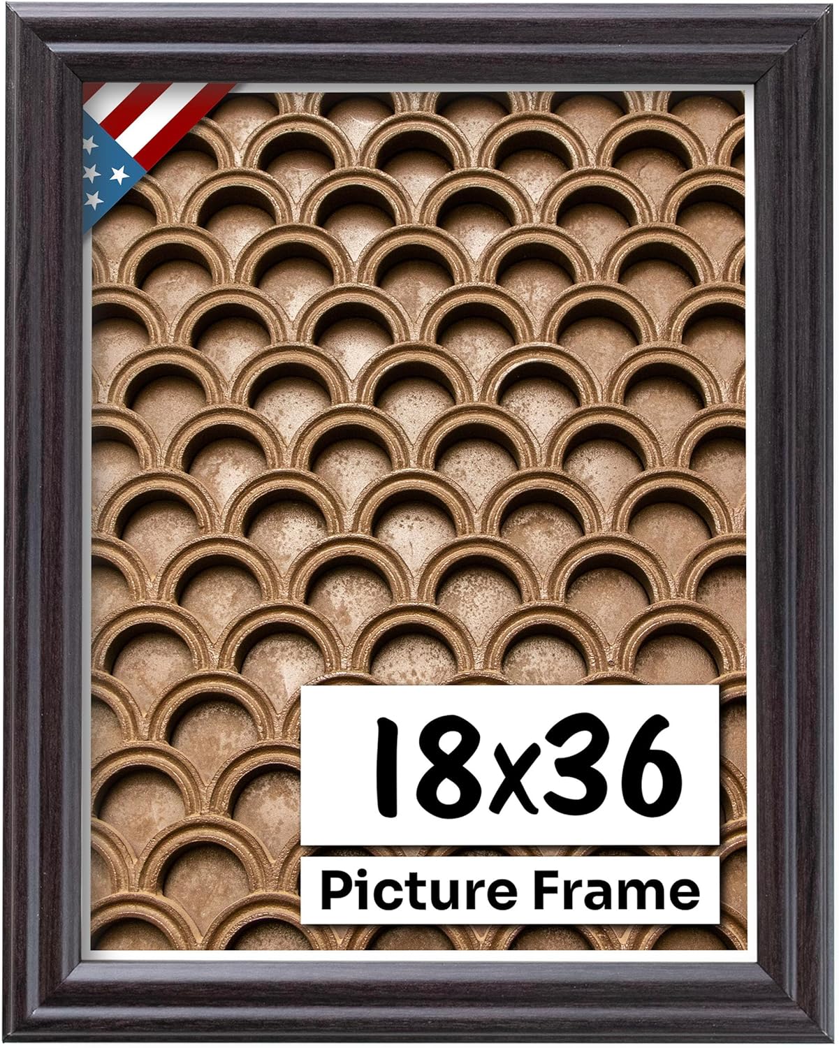 Coffee Brown 18x36 Picture Frame with UV-Blocking Plexiglass