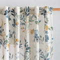 Linen Floral Curtains 95 in Length 2 Panels Set - Light Filtering
