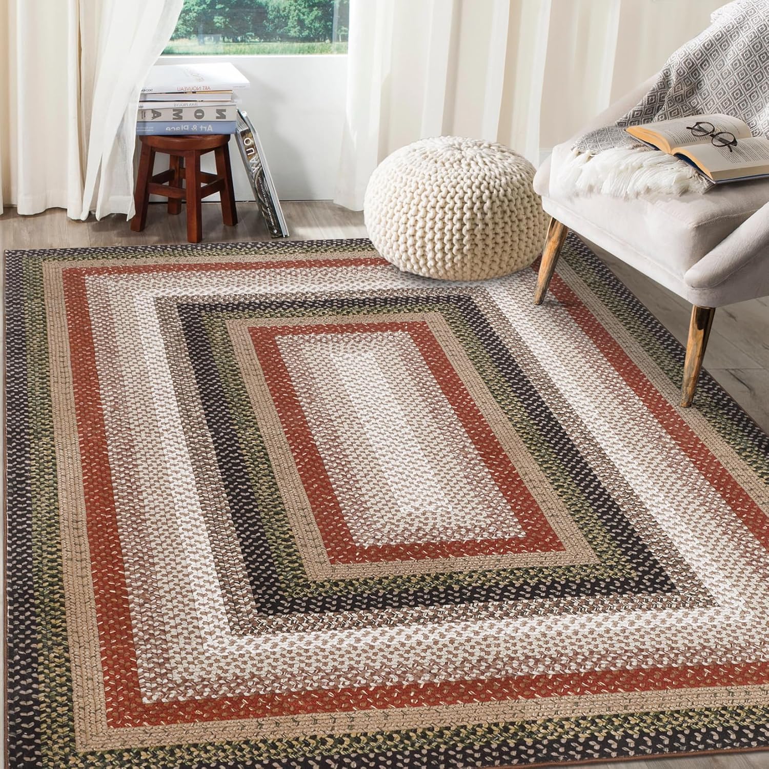 9x12 Braided Rug Washable Living Room Rug for Modern Homes