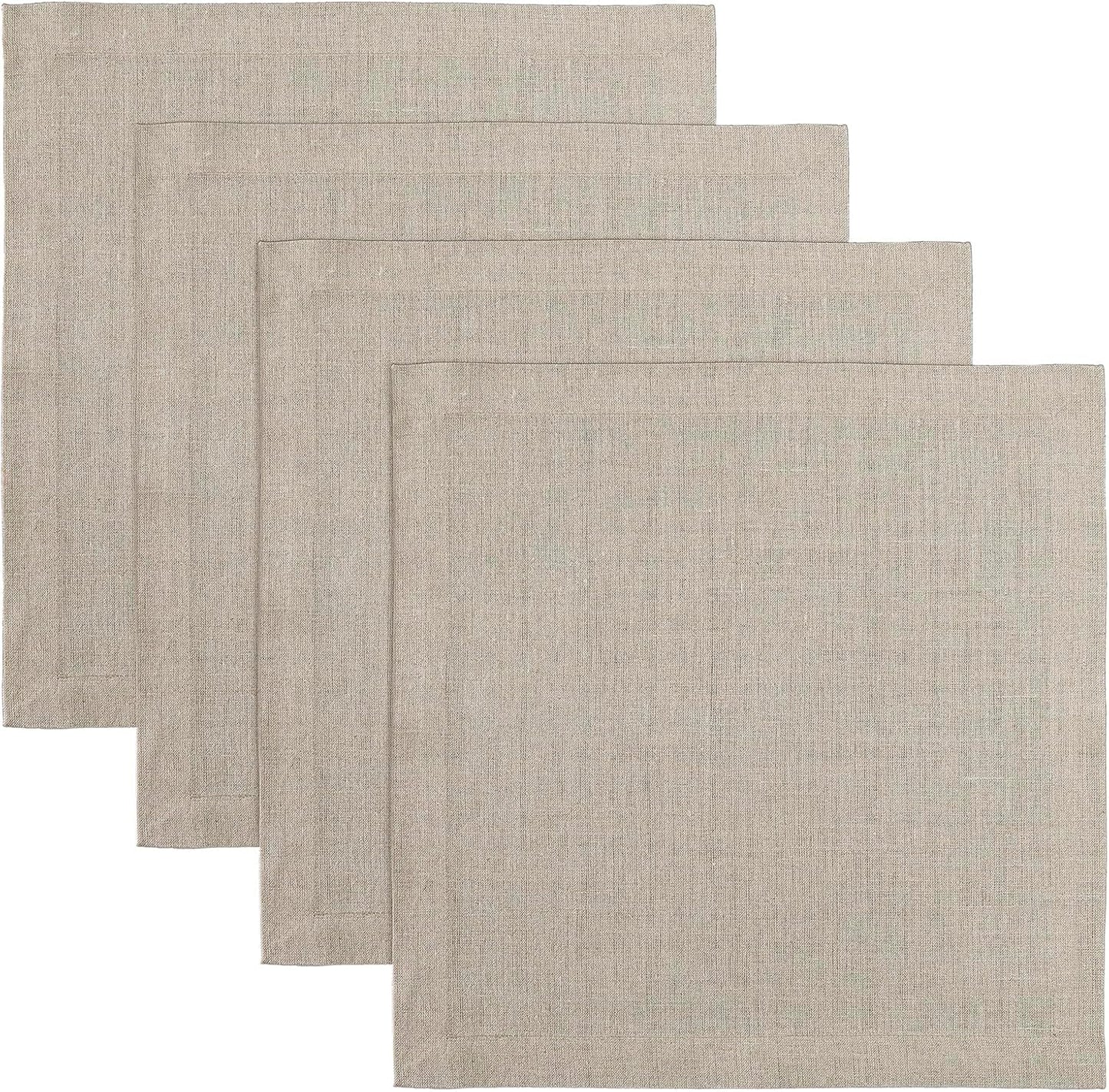 Natural Linen Placemats Set of 4 for Thanksgiving and Christmas
