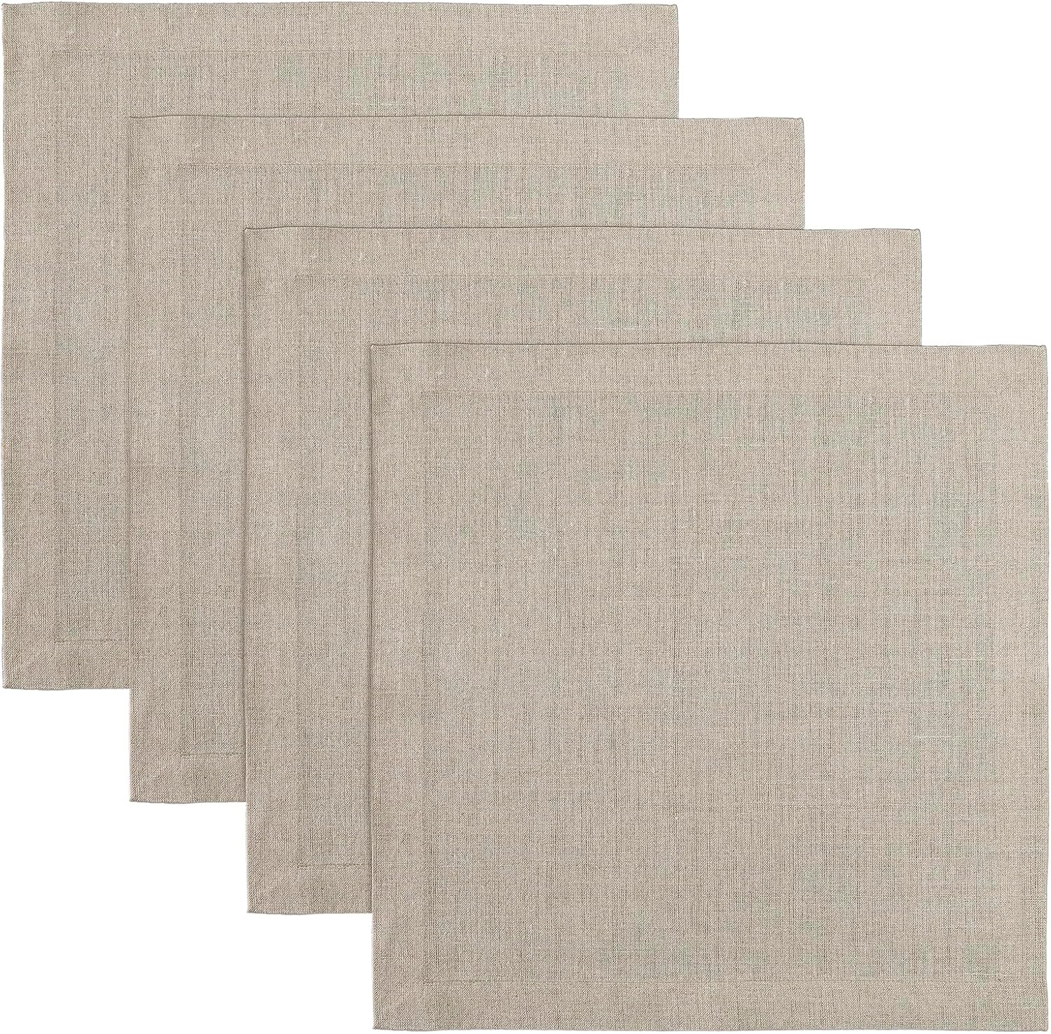 Natural Linen Placemats Set of 4 for Thanksgiving and Christmas