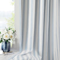 Blue Striped Full Blackout Curtain Panels 55x63 in - Room Darkening