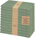 Sage Hemstitch Dinner Napkins Set of 12 for Elegant Dining