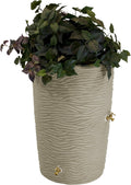 Impressions Palm 50-Gallon Rain Barrel - Sandstone for Terrace Gardens