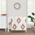Rust Orange Boho Arrow Mini Crib Bedding Set - Compact Nursery