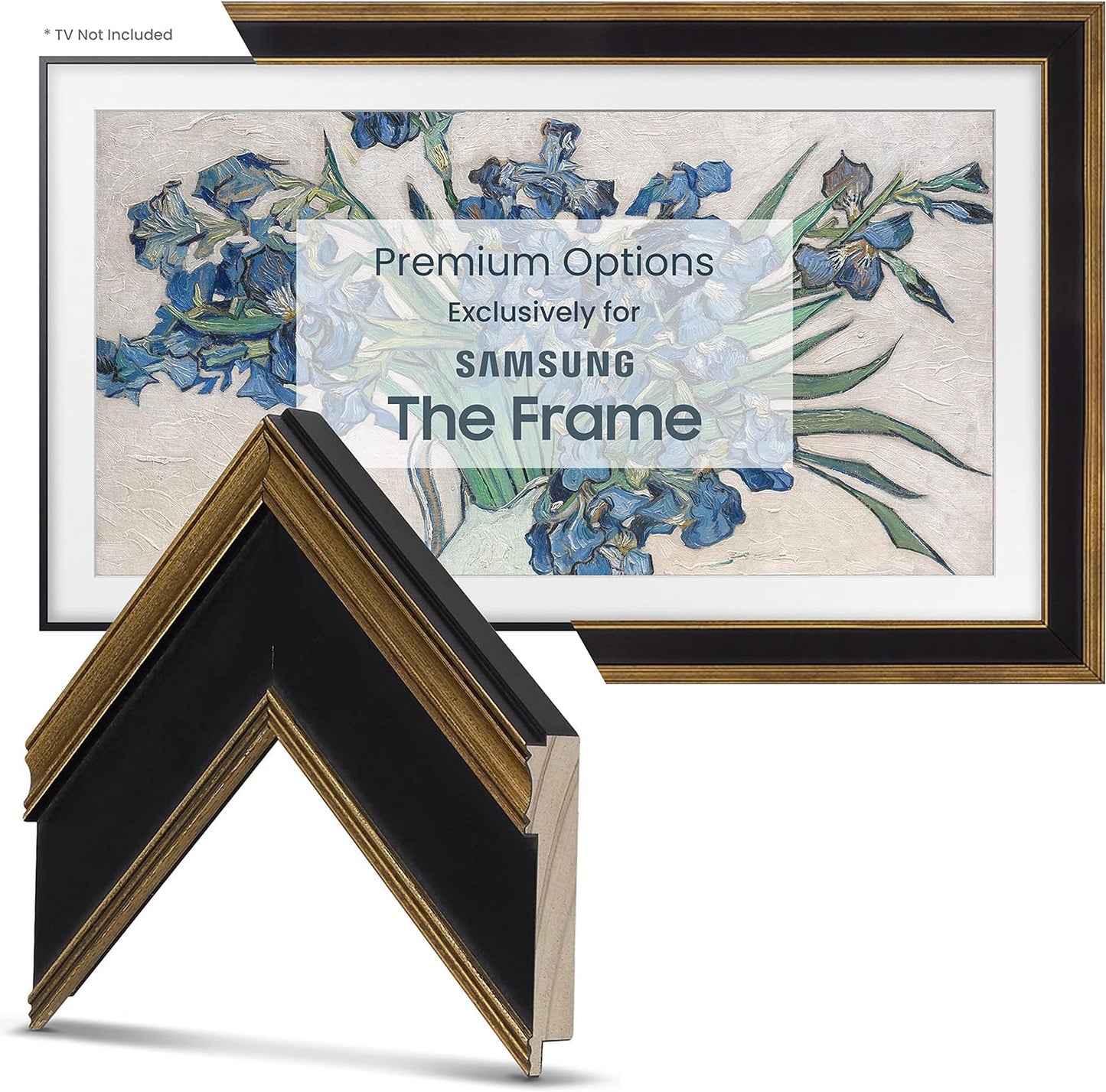 Antique Gold & Black Frame for Samsung The Frame TV