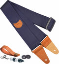 Nefelibata Vintage Guitar Strap, Free Accessories ~ Prussian Blue