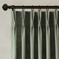 Sage Green Pinch Pleated Linen Curtains 90 in - Light Filtering