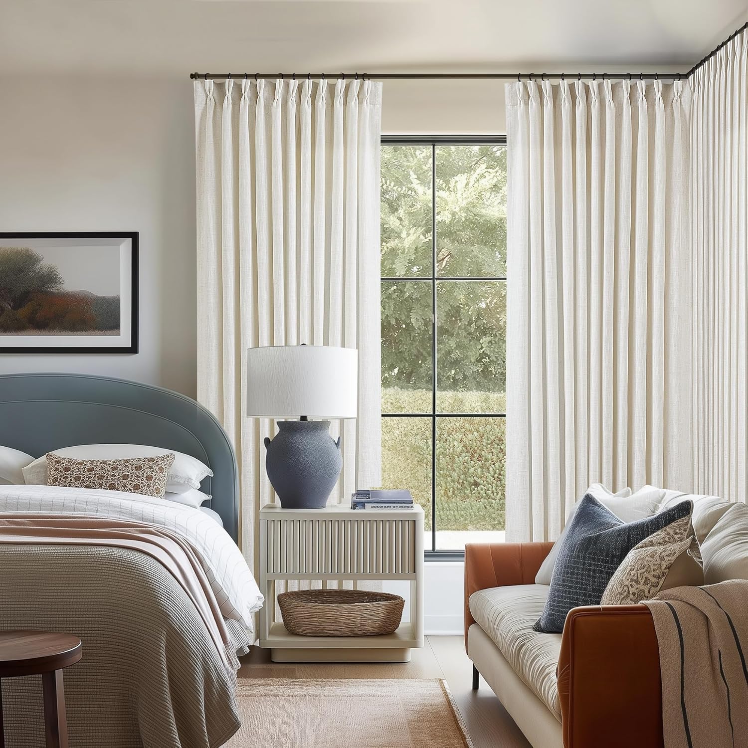 Pinch Pleated Extra Wide Curtain Panels for Elegant Living Rooms