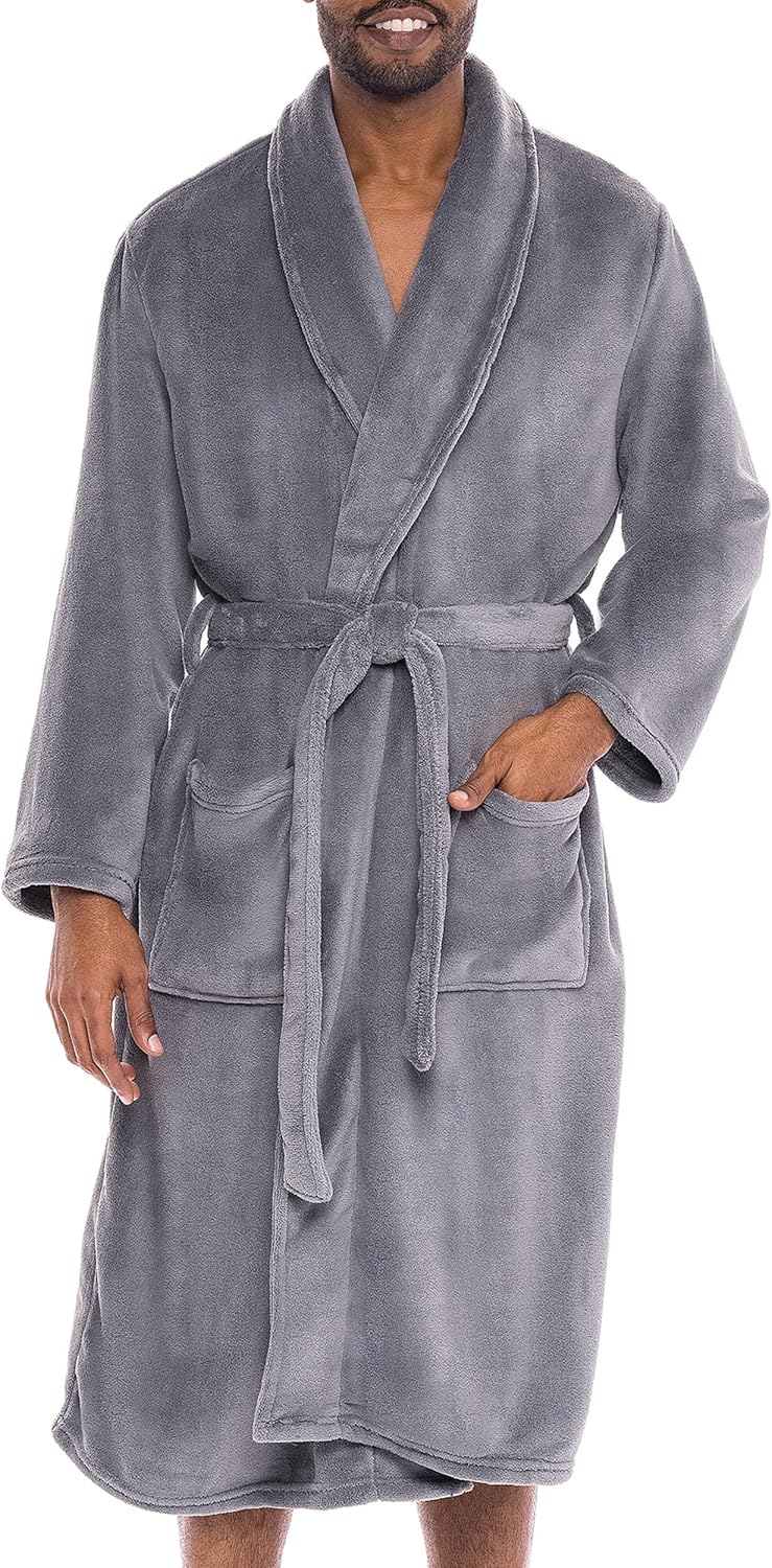 Luxurious Plush Bath Robe for Men - Warm and Comfortable Fleece