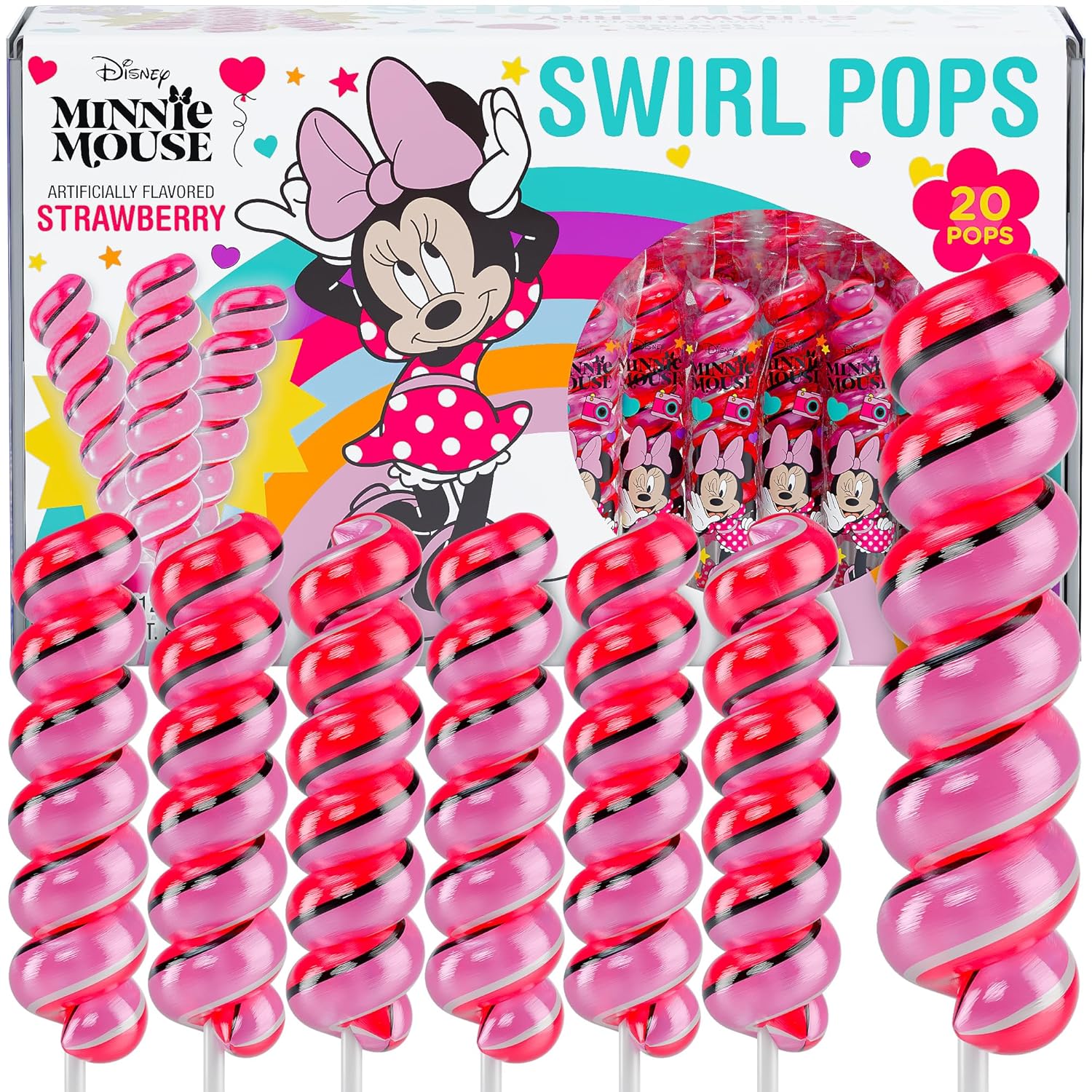 Minnie Mouse Swirl Lollipops - Colorful Party Treats