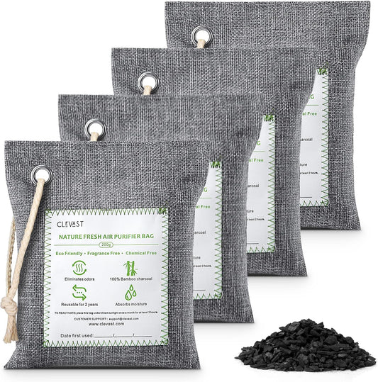 CLEVAST Bamboo Charcoal Bags: Odor Absorber & Purifier