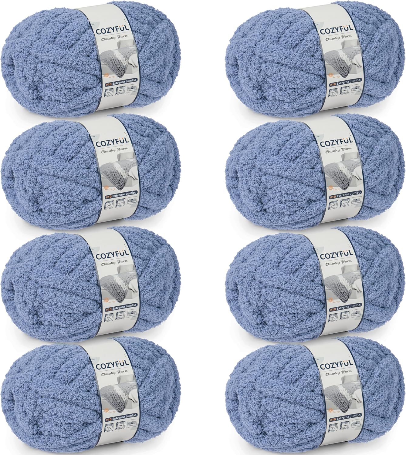Chunky Yarn for Hand Knitting - Jumbo Thick Chenille Yarn