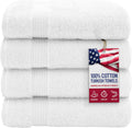 Turkish Cotton Bath Towels 4 Pack - 27x54 Extra Large White