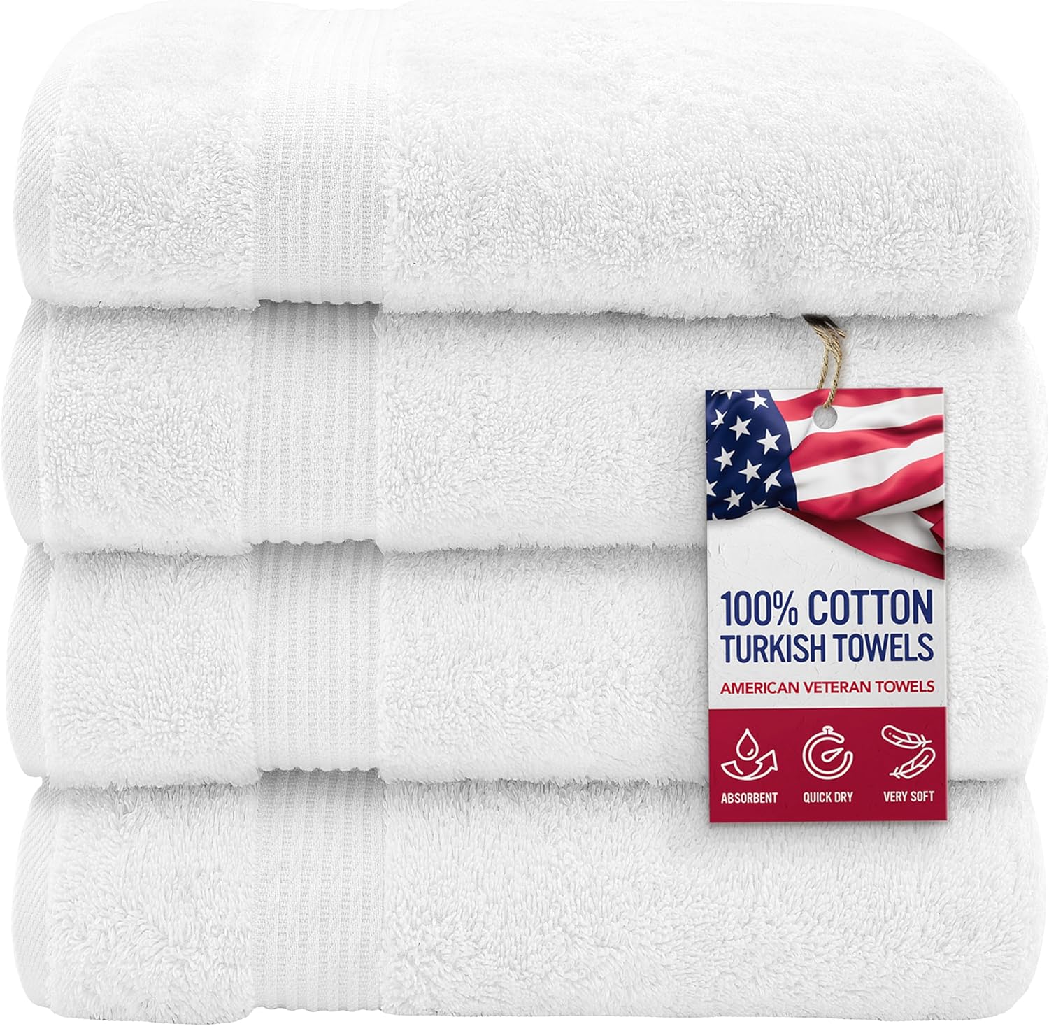 Extra Large 100% Cotton Turkish Bath Towels Set of 4 for Home