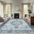 8x10 Washable Area Rug Low-Profile with Non-Slip Backing