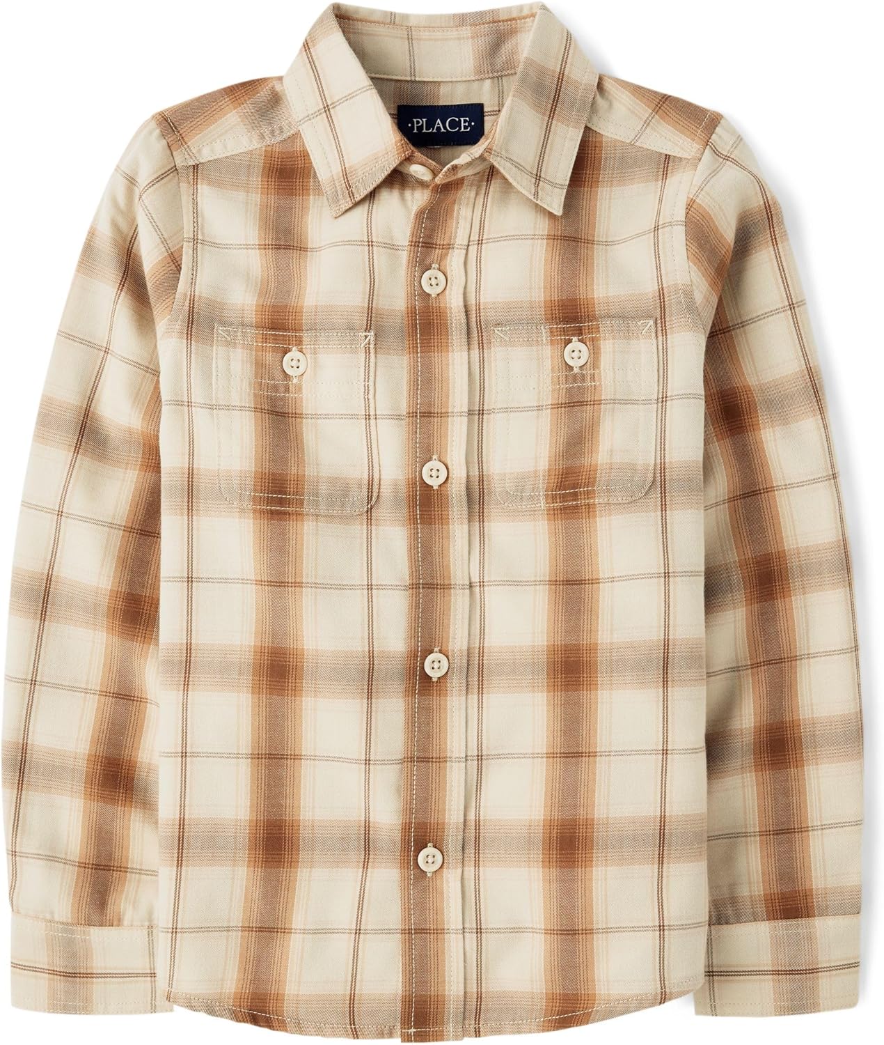 Boys Long Sleeve Plaid Flannel Button Up Shirt for Kids