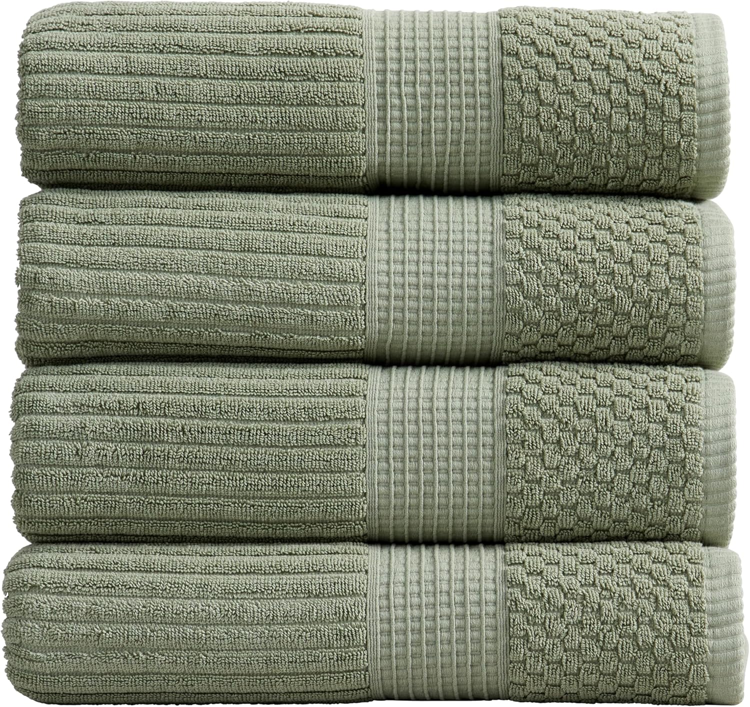 Springtree Home 100% Cotton Bath Towel Set of 4 for Comfort