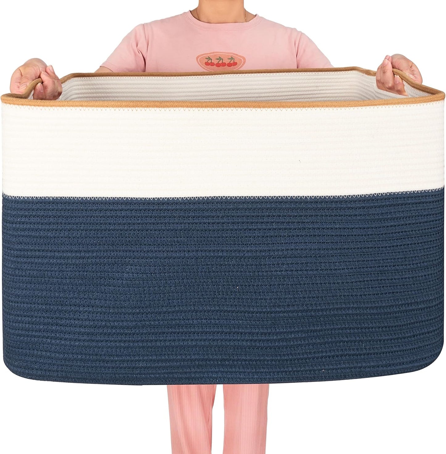 Extra Large Cotton Rope Storage Basket for Home Organization