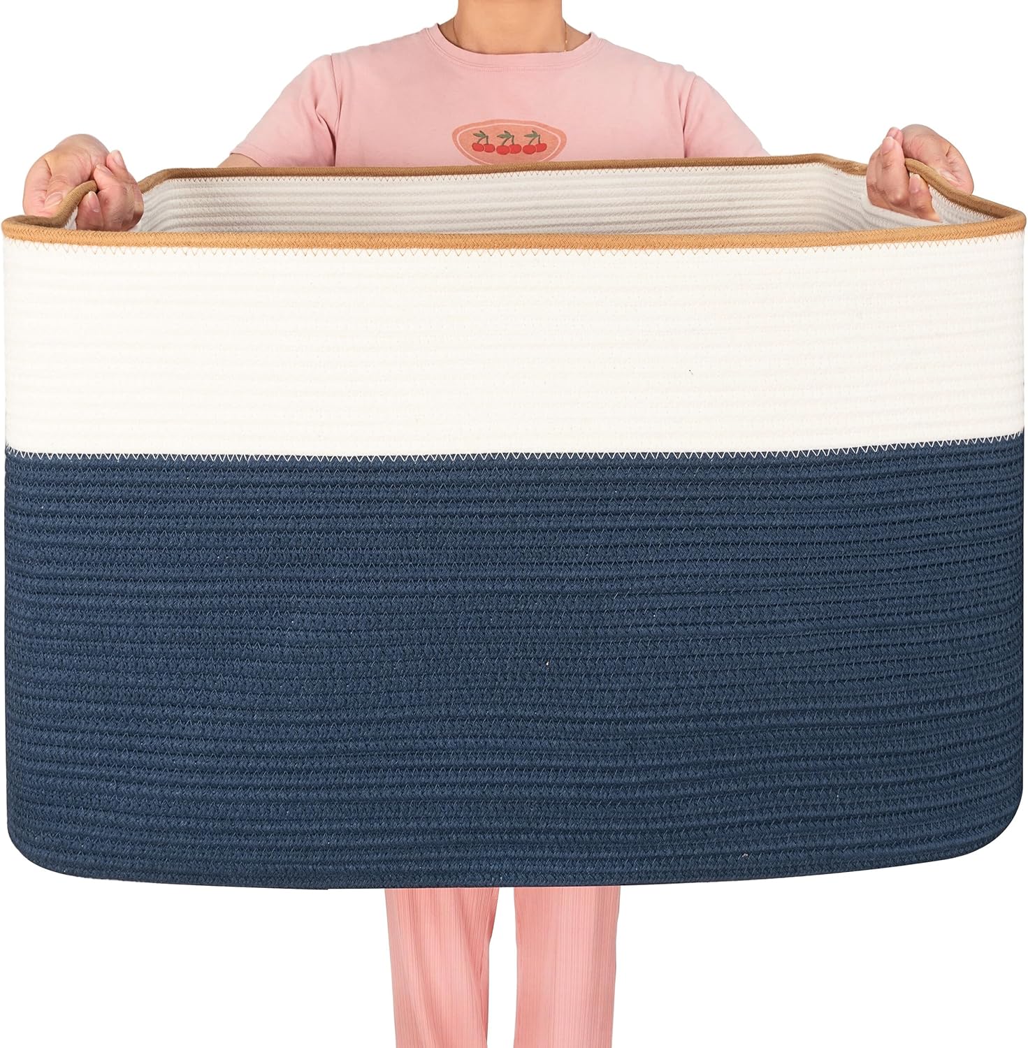 Extra Large Cotton Rope Storage Basket for Home Organization